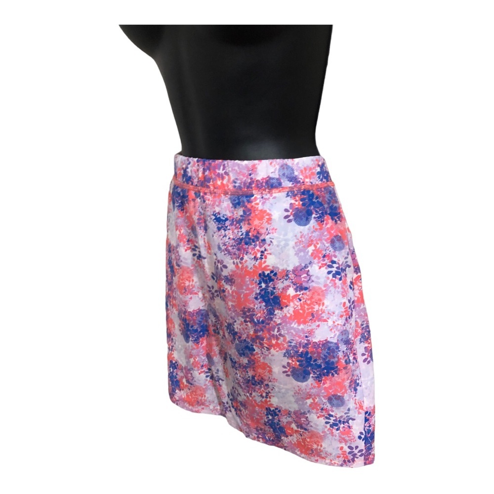 Kyodan pink floral pocketed orange bike shorts pleated tennis golf skort size XS